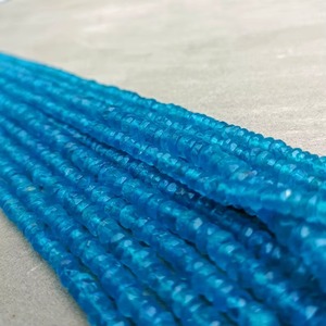 Natural Neon Apatite Faceted Rondelle <b>Spacer</b> Beads 3MM 5MM Loose Gemstone Beads Strand For Jewelry Making Wholesale Price Bulk - Product Image 2