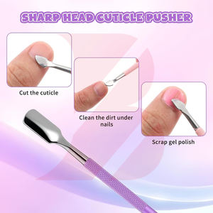 Poussoir à cuticules pour ongles, 2 pièces, poussoir à double extrémité pour enlever les cuticules, outil professionnel pour enlever les cuticules des ongles des mains et des orteils - Product Image 2