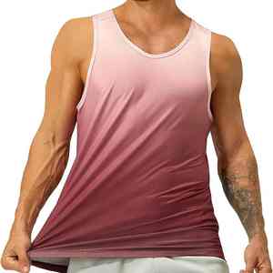 Camisetas sin mangas con capucha para hombre, sublimadas y personalizadas, a bajo precio, para verano, gimnasio y playa, diseño transpirable de punto. - Product Image 1