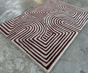 Alfombra de Lana Pura Hecha a Mano de Alta Calidad, Moderna, Ecológica, Antideslizante, de Limpieza en Seco, con Diseño de Líneas, para Sala de Estar, Hotel, Habitación Infantil - Product Image 4