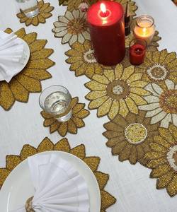 Camino de Mesa Bordado a Mano con Cuentas de Calidad de Exportación de la India, Camino de Mesa con Parches de Cuentas de la India al Precio Más Bajo por msr - Product Image 5