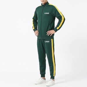 Conjunto Deportivo Personalizado Unisex con Rayas Negras y Verdes, Sudadera con Cierre Completo y Pantalones Deportivos, Estilo Deportivo, Transpirable, de Secado Rápido y Antibacteriano - Product Image 6