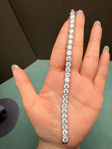 Pulsera de Diamantes en Plata 925, Corte Brillante Redondo, Diamantes Cultivados en Laboratorio, Color D, Certificado IGI, Joyería Clásica de Boda para Mujer - Product Image 3