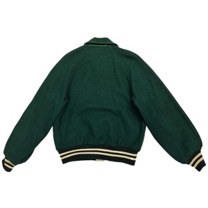 เสื้อแจ็คเก็ตเบสบอลปักลายฤดูหนาว ระบายอากาศได้ดี  แบบ Letterman Varsity Bomber  โลโก้ด้านหน้า  ทำจากผ้าขนสัตว์ 100% - Product Image 2