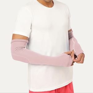 ปลอกแขนกันแดดผ้าไหมโพลีเอสเตอร์ผสมคอตตอนสีสันสดใสพิมพ์โลโก้ตามสั่งราคาส่ง - Product Image 1