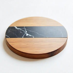 Sous-verre luxueux et écologique, design classique en pierre et bois, artisanal en marbre, options personnalisables pour la maison, le bar, le bureau - Product Image 5