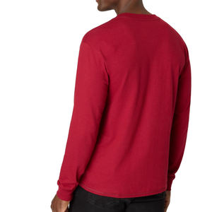 เสื้อยืดเฮนลีย์แขนสั้นผู้ชาย ผ้าฝ้าย 100% สีพื้น แต่งขอบตัดกัน สวมใส่สบาย ระบายอากาศได้ดี ป้องกันรังสียูวี ทรงปกติ คอกลม - Product Image 2