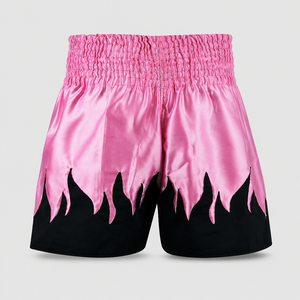 <b>Pink</b> Flame Trim Boxing <b>Shorts</b> <b>Men's</b> Martial Arts Wear Slim Fit Stretch Breathable Polyester Adult Size Front OEM Custom - Product Image 5