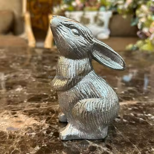 Escultura de conejo para decoración del hogar, conejito, pieza de exhibición, modelo decorativo, artículos de regalo de conejo de aluminio de Decor IMPEX - Product Image 3
