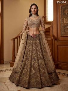 <b>Pink</b> Embroidered A-Line Lehenga Choli with Button Dupatta Traditional <b>Wedding</b> <b>Dress</b> Women Floor Length Party Outfit - Product Image 2