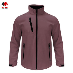เสื้อแจ็คเก็ตซอฟต์เชลล์คุณภาพพรีเมียม Ryan Pro Gear สำหรับผู้ชาย กันน้ำ ลายเรียบ ผ้าถัก ซิปปิด - Product Image 4