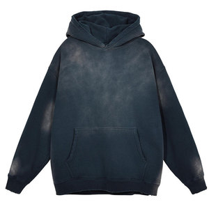 100% Cotton <b>Pullover</b> Hoodie Custom <b>Men's</b> Acid Wash Solid Heavyweight Winter Eco Friendly Sun Faded Streetwear Hoodie - Product Image 4