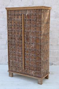 Haswani Handicrafts <b>Rustic</b> Distressed wooden Pitara Almirah <b>Cabinet</b> - Product Image 2