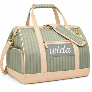 2026 Trending Wholesale Duffel Gym Bag Travel Sports Polyester PU Leather Zipper Shoe Pocket Durable OEM ODM Factory Direct - Product Image 2