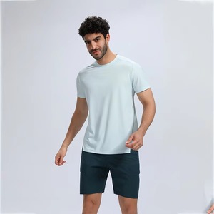 Men's Vintage Washed Contrast Stitch <b>T</b>-<b>Shirt</b> Oversized Streetwear Custom Logo Casual Tee - Product Image 5