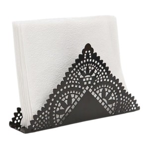 Porta Servilletas de Hierro con Acabado en Polvo Negro Mate de Diseño Primitivo para Decoración del Hogar, Decoración de Fiestas y Regalos - Product Image 3