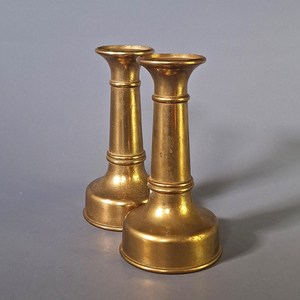 Round Shape Gold Finish <b>Brass</b> Candle Holder Candle Holders for Wedding and Home Decor <b>Brass</b> <b>Candlestick</b> Holder Set of 2 - Product Image 2