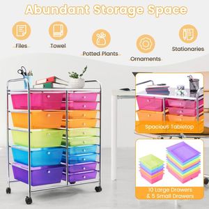 Carrello Organizzatore a 15 Cassetti per Stoccaggio Multiuso - Product Image 3