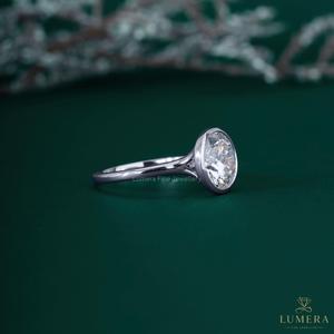 Anillo Solitario de Lujo con Corte Brillante, Chapado en Oro Blanco de 18K, con Diamante Cultivado en Laboratorio con Certificación IGI, Anillo de Compromiso para Mujer, Anillo de Boda - Product Image 3