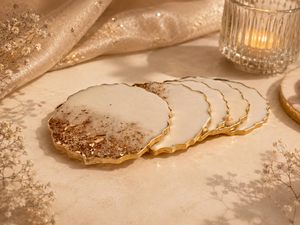Sous-verres de table en bois de qualité supérieure avec design en résine – Sous-verres pour thé, café et boissons – Sous-verres de table de luxe - Product Image 3
