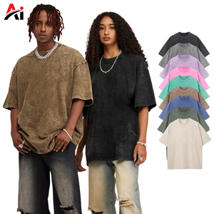 Camiseta Premium para Hombre con Lavado Ácido, Estilo Urbano Hip Hop, Camisetas de Algodón, Logotipo Personalizado, Venta al Por Mayor, Ropa al Por Mayor - Product Image 1