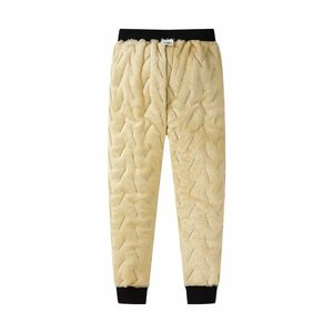 Men's Winter Warm Fleece <b>Lined</b> <b>Pants</b> Full Length Drawstring Solid Color Breathable Casual Trousers - Product Image 6