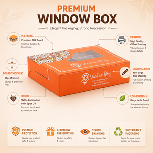 Designer Duplex Sweet Packaging <b>Box</b> with Cavity & Transparent Window | Decorative Gift <b>Box</b> for Sweets, Festive & Retail Use 2022 - Product Image 5