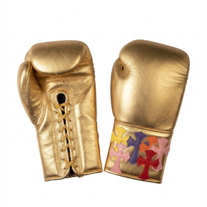 Guantes de Boxeo Profesionales Personalizados al por Mayor, Hechos a Mano con Cuero Vacuno de Primera Calidad, Cruz Cristiana Elegante - Product Image 2