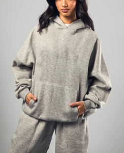 <b>Cropped</b> Distressed <b>Zip</b> <b>up</b> <b>Hoodie</b> and Sweatpants Jogger Set Tracksuit Women Custom Manufacturer Two Piece Set Skinny Sweatsuit - Product Image 2