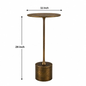 Décoration de restaurant, décoration de mariage, table console ronde moderne en laiton avec plateau en verre trempé, design à base croisée pour salon - Product Image 3