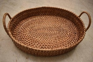 Luxury Rattan Serving Tray Best Quality Handmade Natural Weave Stylish Home Kitchen Serving <b>Storage</b> Tray - Product Image 3