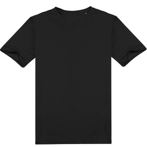 เสื้อยืดแขนสั้นผู้ชายสีดำ ผ้าถัก สีพื้น สไตล์ลำลอง ทรงปกติ ขายส่ง เสื้อโปโลเรียบๆ รับสกรีนโลโก้ - Product Image 1