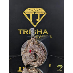 Colgante de Dragón con Moissanita VVS en Plata de Ley 925, Joyería de Cadena Hip Hop de Lujo para Hombre de Trisha Jewels - Product Image 4