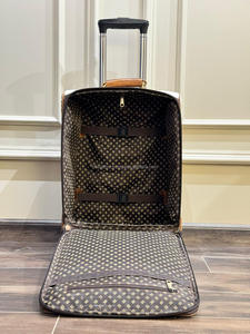 Real Handmade Hair on Hide Cowhide Leather Luggage <b>Trolley</b> Bags Personalized Weekender Overnighter <b>Trolley</b> Luggage With Wheels - Product Image 6