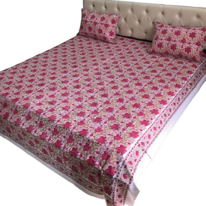 Hand Block Print Cotton Bedsheet Ethnic Floral Indian <b>Bedding</b> for Home Decor for Best Price - Product Image 1