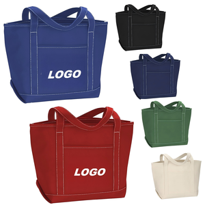 Bolsa de Mano Tipo Tote Negra de Poliéster/Algodón con Costuras Blancas, Resistente al Agua, Ecológica, con Correa Ajustable y Diseño Portátil - Product Image 1