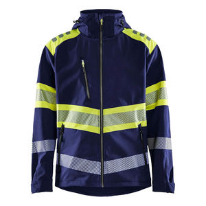 High Visibility Waterproof Safety <b>Jacket</b> <b>Hi</b>-<b>Vis</b> Reflective Workwear Hooded <b>Softshell</b> Construction Polyester CE Certified Unisex - Product Image 5