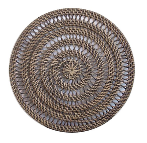 Sous-plats et sets de table en rotin antique tressé à la main, dessous de verre en paille pour table à manger - Product Image 2