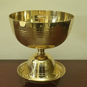 Elegante Lámpara de Aceite Sagrado Tradicional de Latón, Diseño Redondo Dorado, Hecha a Mano, Decoración de Mesa para Interiores, Decoración para Sala de Estar, Hogar, Iglesia - Product Image 5