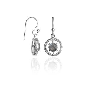 Beautiful Labradorite <b>Diamond</b> Halo <b>Earrings</b> 925 Sterling Silver Drop <b>Earrings</b> for Women and Girls Wear in Wedding Party's - Product Image 2