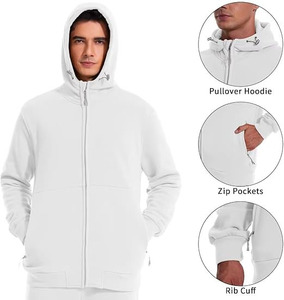 <b>Men</b>’s Arctic White Tech Fleece Tracksuit – Premium Two-Piece Minimalist Performance Set Featuring a Full-Zip Hooded <b>Jacket</b> - Product Image 4