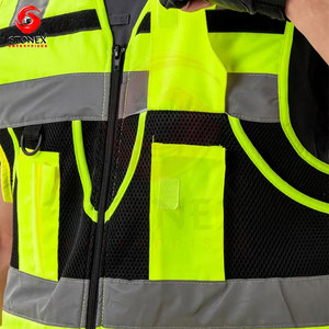Safety Vest Reflective High Visibility Warning Waistcoat Polyester Workwear for Road <b>Running</b> Traffic Use - Product Image 4