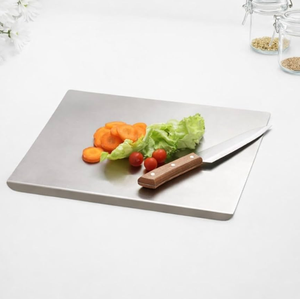 Tablas de cortar de acero inoxidable al por mayor, protector de encimera antideslizante, tabla de cortar multifuncional con asa - Product Image 2