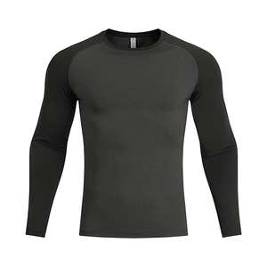Streetwear Latest Design <b>Men</b> <b>Compression</b> <b>Shirt</b> Solid Color Breathable Gym Fitness Slim Fit Performance Athletic Wear - Product Image 4