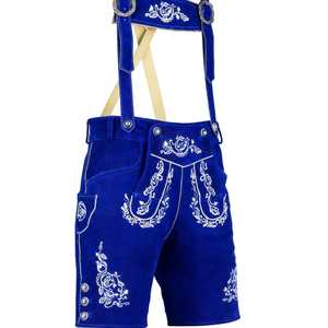 Traje de Oktoberfest para hombre, Lederhosen azul alemán, tallas europeas 46 a 60 - Product Image 1