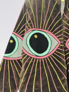 Veste Suzani en velours brodée à la main - Kimono œil maléfique psychédélique - Manteau bohème tendance - Product Image 6