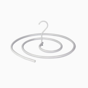 White Metal Garment Hanger Round Wire Clothes Hanger with Hook for Home Closet <b>Wardrobe</b> - Product Image 1