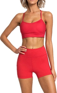Ensembles de sport pour femmes, 2 pièces, tenues de yoga, leggings de yoga taille haute, shorts et soutien-gorge de sport, polyester/coton, été - Product Image 2