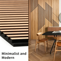 Panneau acoustique en bois Akupanel, panneau à lattes en bois, panneau mural absorbant le son en MDF et fibre de polyester pour la décoration intérieure