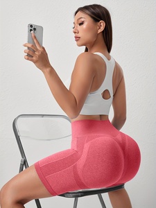Women Seamless Yoga Shorts Moisture Wicking High Waist Workout Fitness <b>Running</b> Shorts - Product Image 4